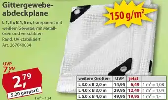 Sonderpreis Baumarkt Gittergewebeabdeckplane Angebot