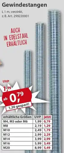 Sonderpreis Baumarkt Gewindestangen Angebot