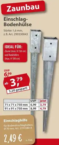 Sonderpreis Baumarkt Einschlag Bodenhülse Angebot