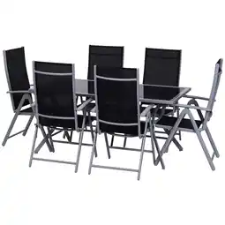 Netto Marken-Discount Outsunny Sitzgarnitur Aluminium, Texteline-Stoff, Sicherheitsglas Angebot