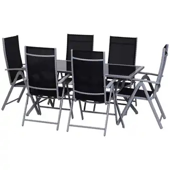 Netto Marken-Discount Outsunny Sitzgarnitur Aluminium, Texteline-Stoff, Sicherheitsglas Angebot