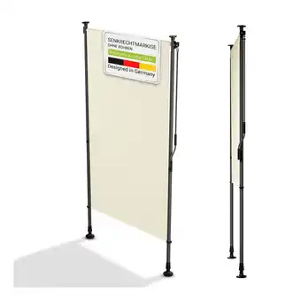 Netto Marken-Discount Juskys Senkrechtmarkise Barbados 100x310 cm - Sonnenschutz höhenverstellbar, ohne Bohren - Beige Angebot