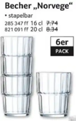 Selgros ARCOROC Becher ,,Norvege" Angebot
