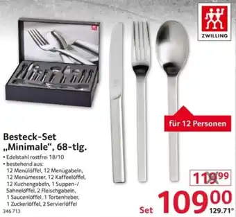 Selgros ZWILLING Besteck-Set ,,Minimale", 68-tlg. Angebot
