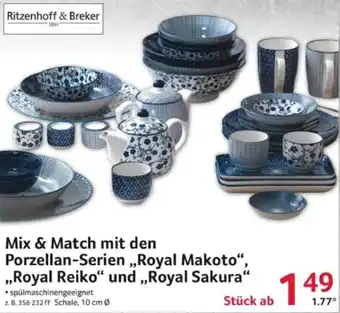 Selgros Ritzenhoff & Breker Mix & Match mit den Porzellan-Serien,,Royal Makoto", ,,Royal Reiko“ und Royal Sakura Angebot