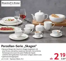 Selgros Ritzenhoff & Breker Porzellan-Serie ,,Skagen" Angebot