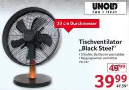 Selgros UNOLD Tischventilator ,,Black Steel" Angebot