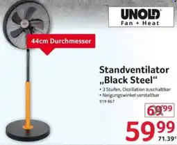 Selgros UNOLD Standventilator ,,Black Steel" Angebot
