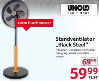 Selgros UNOLD Standventilator ,,Black Steel" Angebot