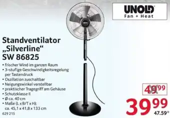 Selgros UNOLD Standventilator ,,Silverline" SW 86825 Angebot