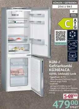 Selgros Siemens Kühl-/ Gefrierkombi KG36EALCA Angebot