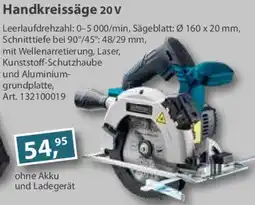 Sonderpreis Baumarkt GERMANIA Handkreissäge 20 V Angebot
