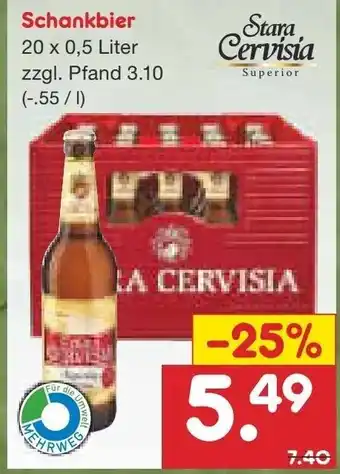Netto Marken-Discount Stara Cervisia Schankbier 20x0,5L Angebot
