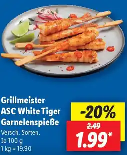 Lidl Grillmeister ASC White Tiger Garnelenspieße Angebot