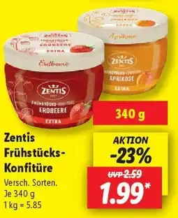 Lidl Zentis Frühstücks- Konfitüre Angebot