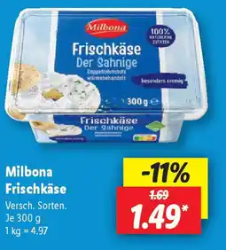 Lidl Milbona Frischkäse Angebot