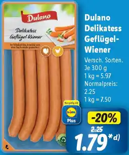 Lidl Dulano Delikatess Geflügel- Wiener Angebot