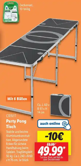 Lidl CRIVIT Party Pong Tisch Angebot