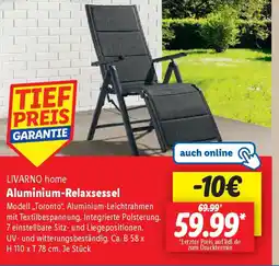 Lidl LIVARNO home Aluminium-Relaxsessel Angebot