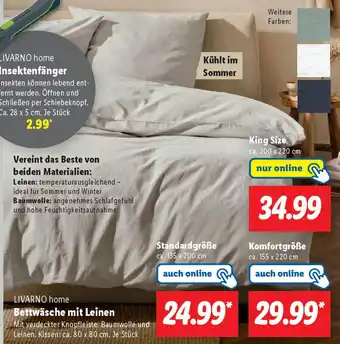 Lidl LIVARNO home Bettwäsche mit Leinen Standardgröße Angebot