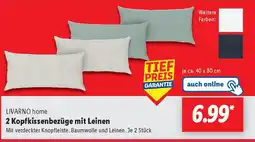 Lidl LIVARNO home 2 Kopfkissenbezüge mit Leinen Angebot