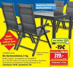 Lidl LIVARNO home Alu-Gartenmöbelset, 5-tlg. Angebot