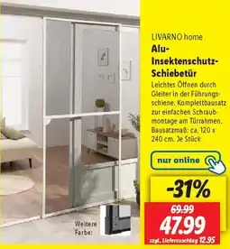 Lidl LIVARNO home Alu Insektenschutz Schiebetür Angebot
