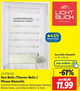 Lidl LICHT BLICK Duo-Rollo-Klemmfix Angebot