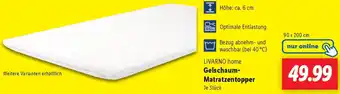 Lidl LIVARNO home Gelschaum Matratzentopper Angebot