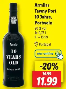Lidl Armilar Tawny Port 10 Jahre, Portwein Angebot