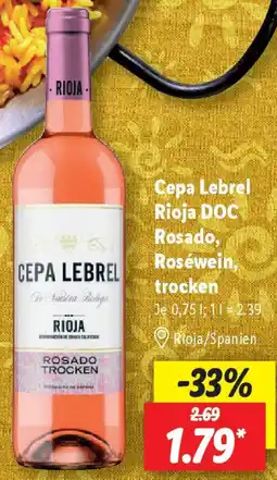 Lidl Cepa Lebrel Rioja DOC Rosado, Roséwein, trocken Angebot