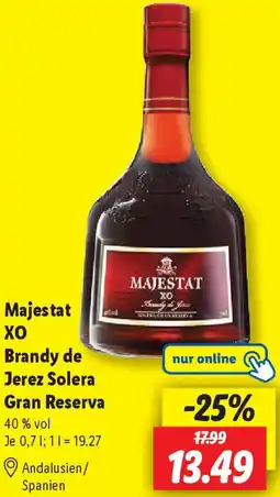 Lidl Majestat XO Brandy de Jerez Solera Gran Reserva Angebot