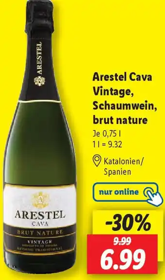 Lidl Arestel Cava Vintage, Schaumwein, brut nature Angebot