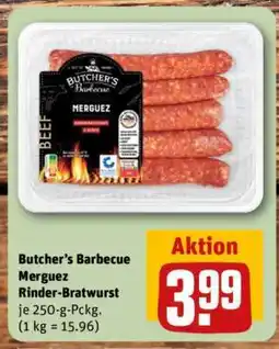 REWE Butcher’s Barbecue Merguez Rinder-Bratwurst Angebot