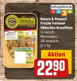 REWE Nature & Respect Frische Freiland-Hähnchen-Brustfilets Angebot