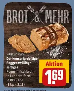 REWE Natur Pur Der knusprig-deftige Roggenzwilling Angebot
