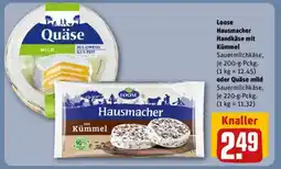 REWE Loose Hausmacher Handkäse mit Kümmel oder Quäse mild Angebot
