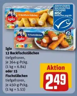 REWE Iglo 13 Backfisch-Stäbchen Angebot