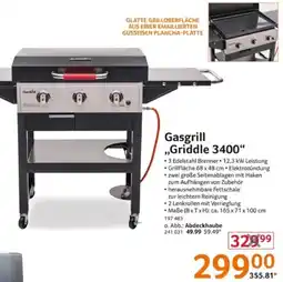 Selgros Char-Broil Gasgrill ,,Griddle 3400" Angebot