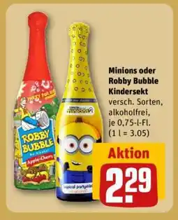 REWE Minions oder Robby Bubble Kindersekt Angebot