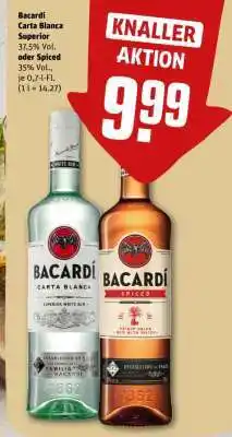 REWE Bacardí Carta Blanca Superior oder Spiced Angebot