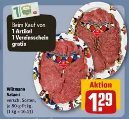 REWE Wiltmann Salami Angebot