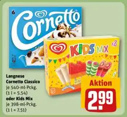 REWE Langnese Cornetto Classico oder Kids Mix Angebot