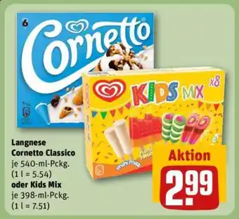 REWE Langnese Cornetto Classico oder Kids Mix Angebot