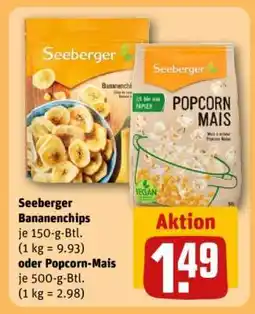 REWE Seeberger Bananenchips oder Popcorn-Mais Angebot