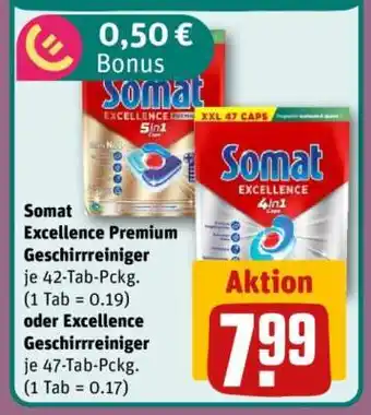 REWE Somat Excellence Premium Geschirrreiniger oder Excellence Geschirrreiniger Angebot