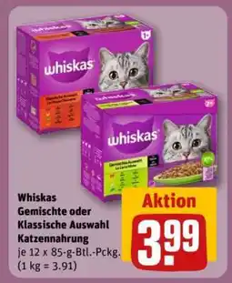 REWE Whiskas Gemischte oder Klassische Auswahl Katzennahrung Angebot