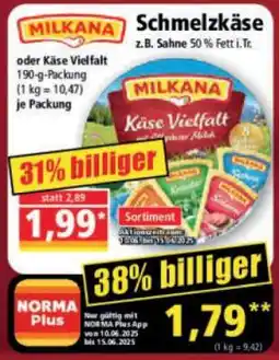 Norma Milkana Schmelzkäse Angebot