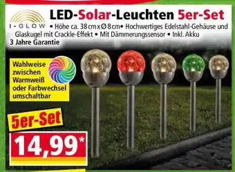 Norma LED-Solar-Leuchten 5er-Set Angebot