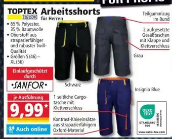 Norma TOPTEX PRO Arbeitsshorts für Herren Angebot
